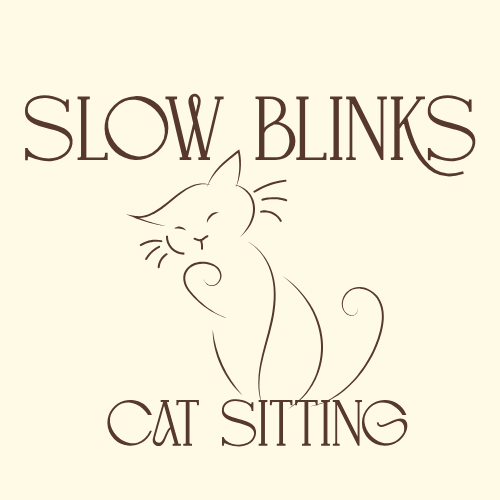 Slow Blinks Cat Sitting Logo